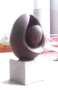 Enclosing Form bronze sculpture 3/4 view